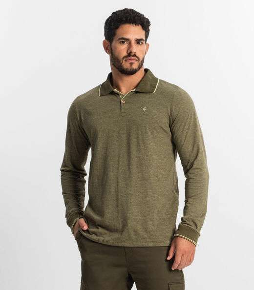 Polo Masculina  Manga Longa Diametro Verde