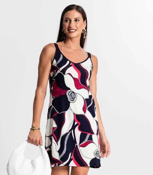 Image_Vestido De Alça Estampado Rovitex Vermelho