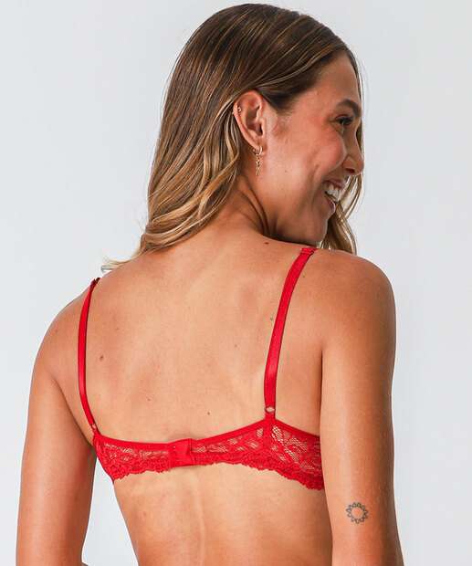 Sutiã De Renda Com Base E Com Bojo Marisa Vermelho