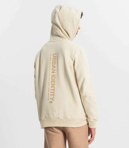 Moletom Juvenil Menino Com Capuz Minty Bege