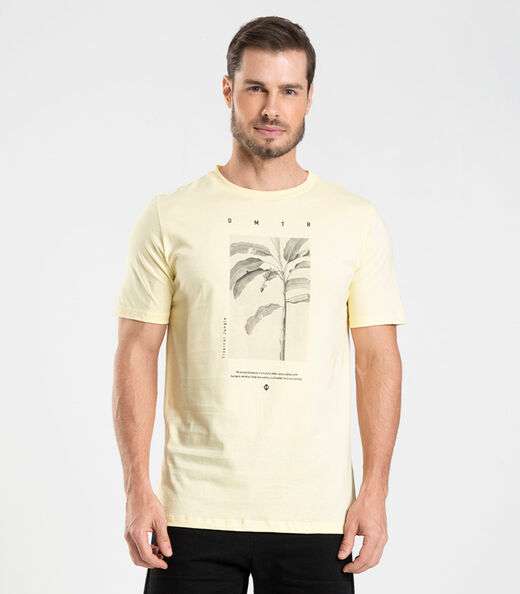 Image_Camiseta Meia Malha Masculina Diametro Amarelo