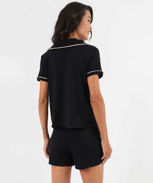 Pijama Americano Feminino Viés Marisa Preto