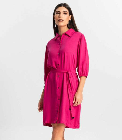 Vestido Feminino Chemise de Viscose Endless Rosa