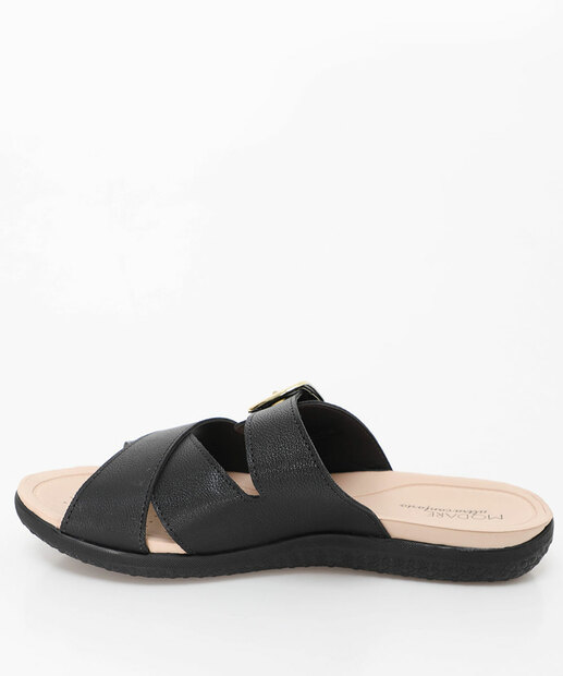 Rasteirinha Feminina Conforto Fivela Modare Preto
