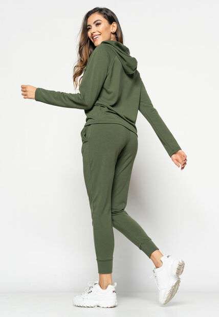 Conjunto  Comfy Com Casaco Capuz e Jogger Moletinho Verde Salvatore Fashion