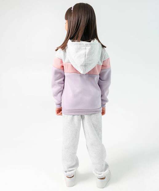 Conjunto Infantil Moletom Bordado Marisa Tam 4 a 10 Cinza