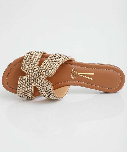 Rasteirinha Feminina Strass Vizzano