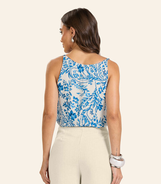 Blusa de Alça Viscose Khyara Feminina Endless Bege