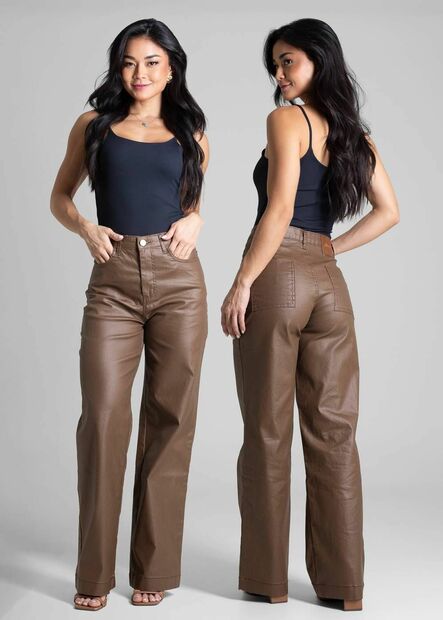 Calça Resinada Sawary Wide Leg -282514
