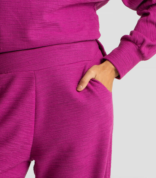 Calça Feminina Malhão Maquinetado Dianna Roxo