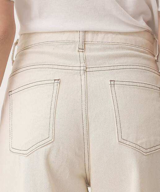 Calça Juvenil Sarja Wide Leg Marisa Tam 10 a 16 Off White