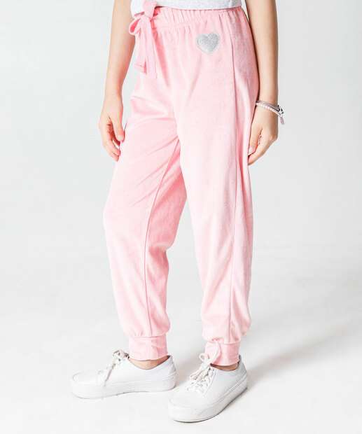 Conjunto Infantil Plush Capuz Marisa Tam 4 a 10 Rosa