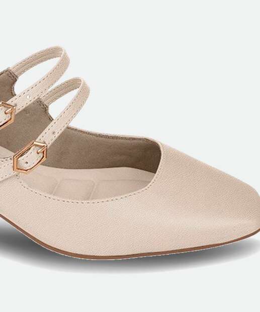 Scarpin Feminino Bico Redondo Salto Grosso Bebecê 