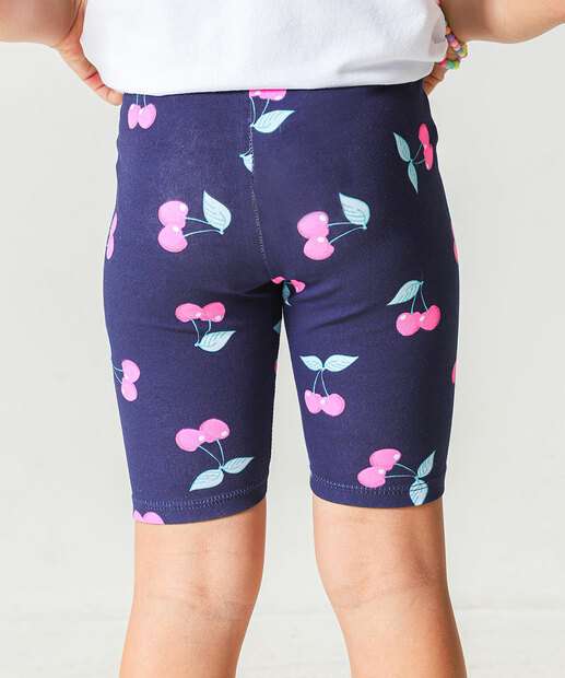 Bermuda Infantil Ciclista Cereja Marisa Tam 4 a 10 Azul