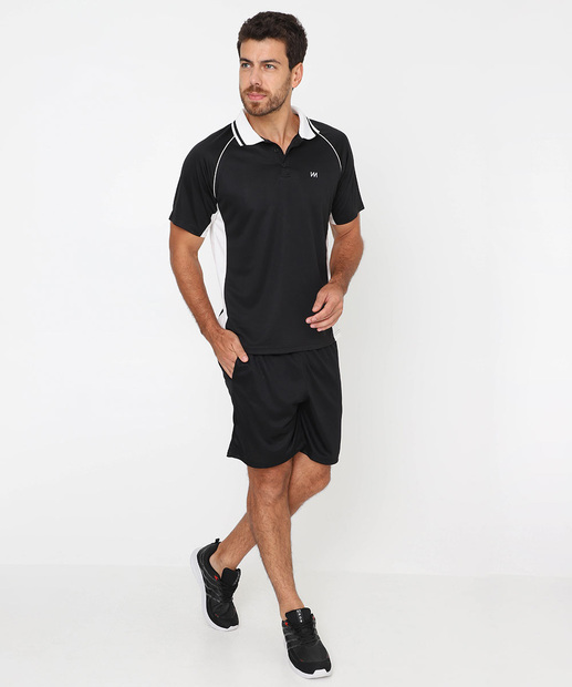 Camiseta Polo Masculina Fitness Marisa Preto