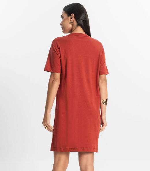 Vestido Básico T-Shirt Feminino Rovitex Vermelho
