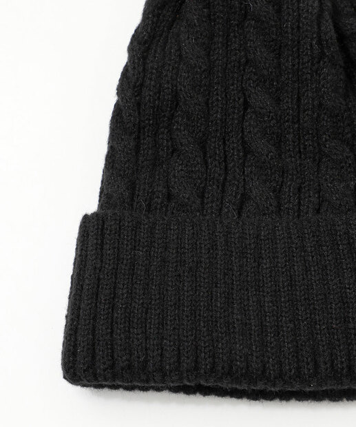 Touca Feminina Tricô Tranças Pompom Marisa Preto