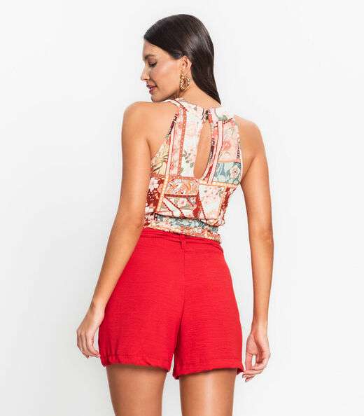 Blusa De Alça Feminina Estampada Endless Vermelho