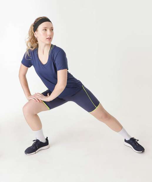 Blusa Feminina Fitness Básica Marisa Azul