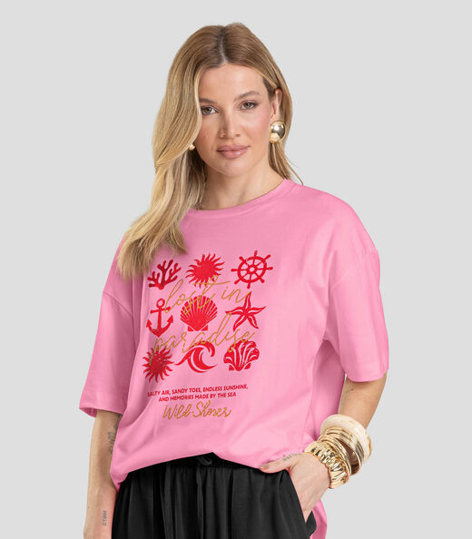 Image_T-Shirt Oversized Feminina Dianna Rosa