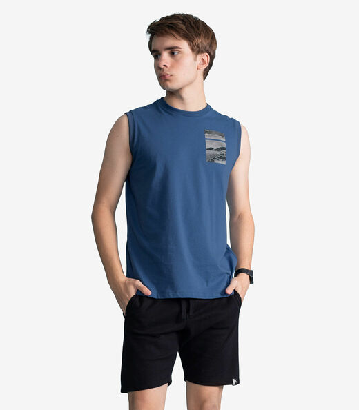 Image_Regata Masculina Meia Malha Com Estampa Minty Azul