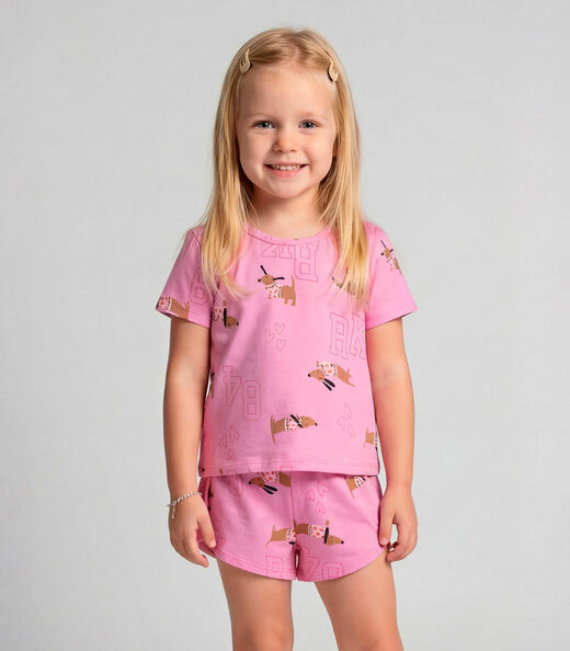 Image_Conjunto Infantil Blusa e Shorts Select Rosa