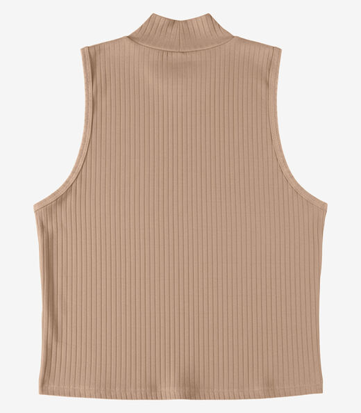 Regata Feminina Ribana Canelada Infinita Cor Marrom