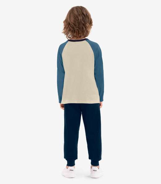 Conjunto Camiseta Manga Longa Com Calça Rovi Kids Azul