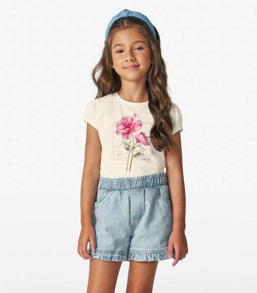 Image_Conjunto Blusa Com Shorts Infantil Trick Nick Bege
