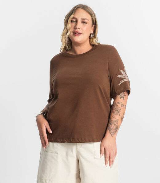 Image_Blusa Feminina Manga Curta Secret Glam Marrom