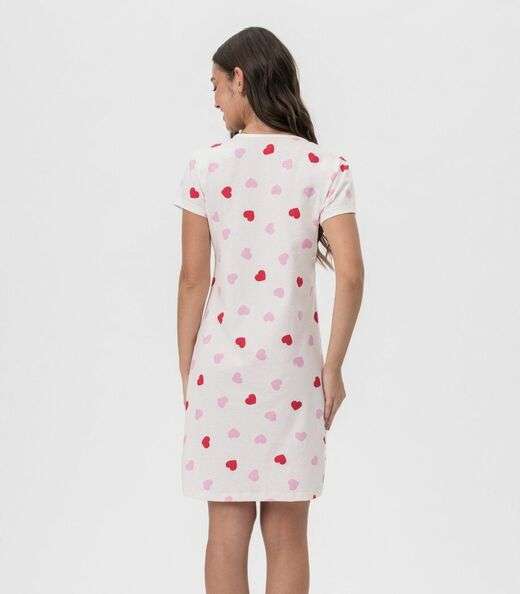 Camisola Feminina Corações Mensageira Da Paz Branco