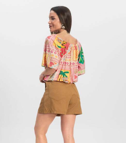 Blusa Feminina Ciganinha Infinita Cor Rosa