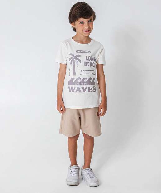 Camiseta Infantil Coqueiro Marisa Tam 4 a 10 Off White