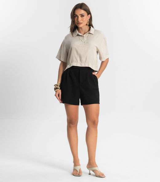 Camisa Feminina Manga Curta Endless Bege