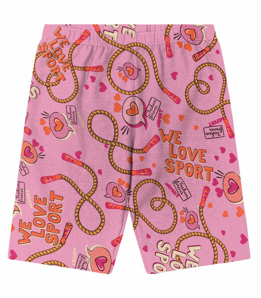 Bermuda Infantil Feminina Sport Rovitex Kids Rosa