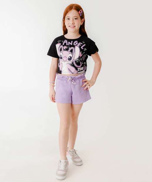 Blusa Infantil Angel Stitch Disney Tam 4 a 10