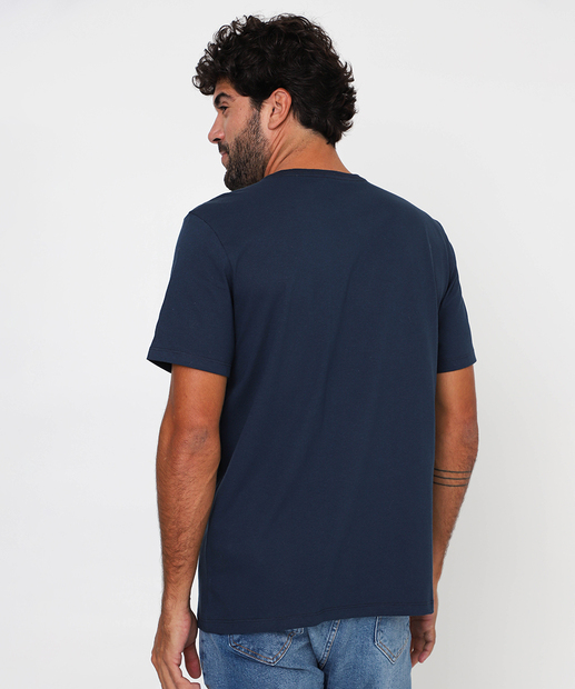 Camiseta Masculina Estampa Frontal Marisa Azul