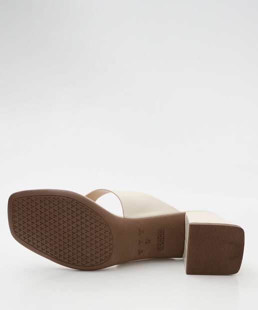 Tamanco Feminino Salto Grosso Via Uno Off White