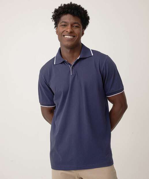 Image_Polo Masculina Botões Manga Curta MR Azul