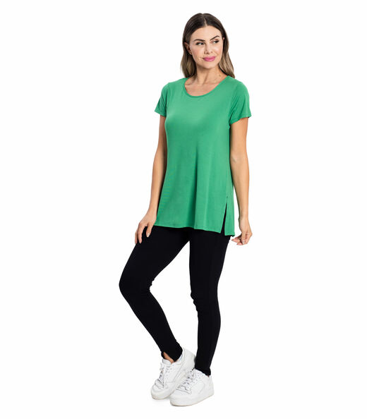 Blusa Básica Alongada Feminina Rovitex Verde