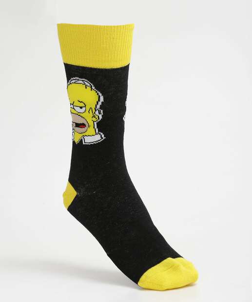 Meia Masculina Cano Longo Homer Simpsons 