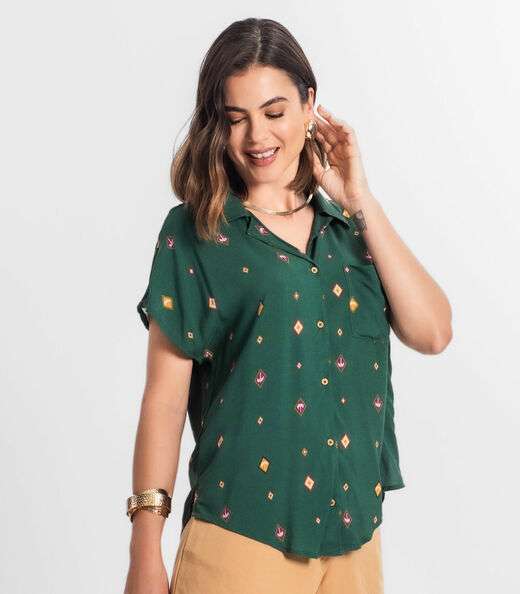 Camisa Feminina Manga Curta Select Verde