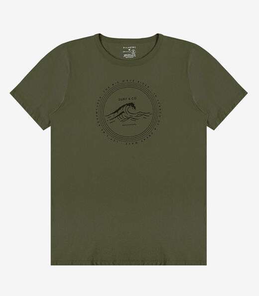 Camiseta Meia Malha Masculina Diametro Verde