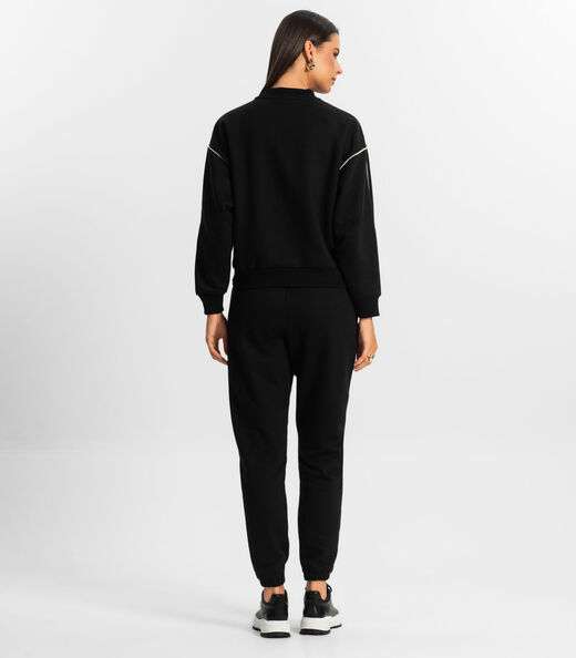 Conjunto Blusão com Calça Feminino Rovitex Preto