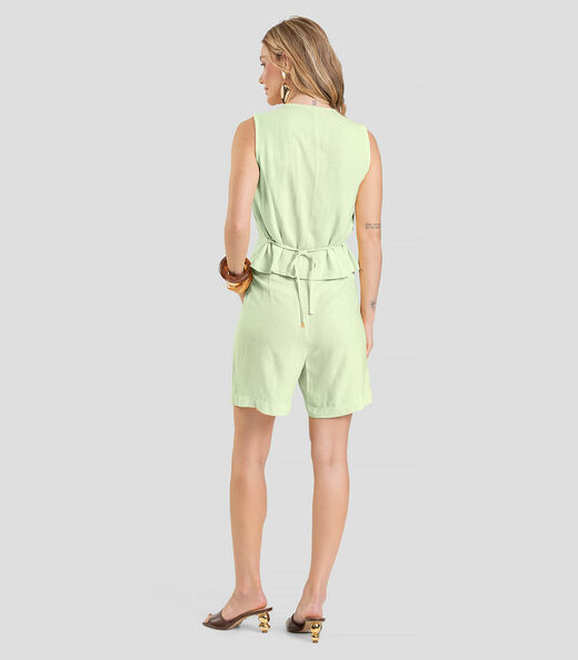 Colete Feminino em Tecido Linho Dianna Verde