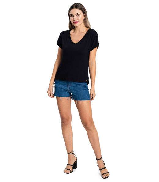 Blusa Feminina Viscotorcion Rovitex Preto