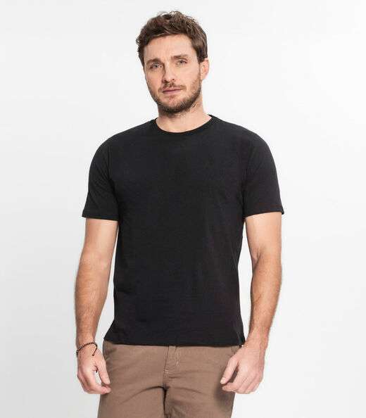 Image_Camiseta Masculina Plus Size Meia Malha Diametro Preto