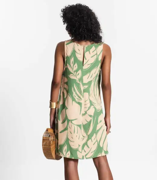 Vestido Feminino Curto De Viscose Select Verde