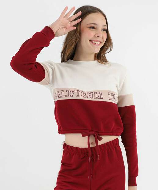 Image_Casaco Juvenil Cropped Moletom Marisa Tam 10 a 16 Vermelho