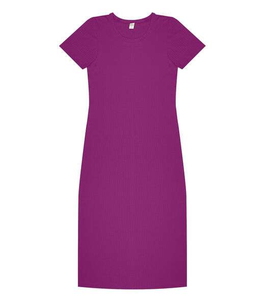 Vestido Midi Ribana Canelada Básico Rovitex Roxo